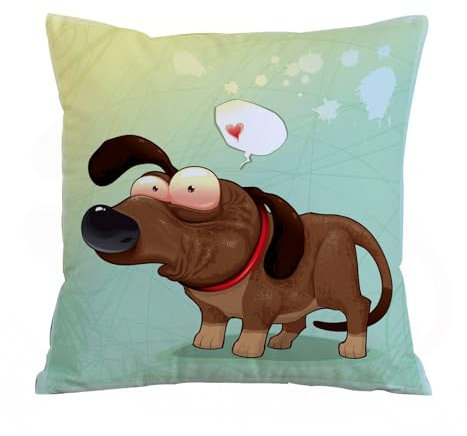 AELKSP Fundas de Cojín 40x40 cm,Perro Gracioso con Globo. Ilustración Vectorial de Objetos aislados, p,Fundas de Cojín Decorativo para Sofá,Cama, Silla,Salón,Coche.Modernas y con Cremallera Invisible