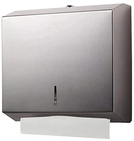 GddOGUK papierhandtuchspender Wand-Papierhandtuchspender, Badezimmer-Handtuchspender, kommerzieller Haushalt, Edelstahl-Papierhandtuchhalter Einfach zu bedienen