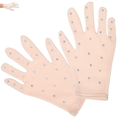 SEWACC Eiskunstlauf-Handschuhe Eiskunstlauf-Handschuhe Mit Strass-Pailletten Bühnenhandschuhe Für Performance Tanz Winter-Skate