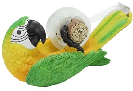 Cute Parrot Tape Dispenser Desk Women - White Elephant Gifts for Adults Funny,School Office Sculpture Decor,Mini Packing Supplies,Desktop Small Clear Tape Holder,Bird Animal Arts Crafts Accessories