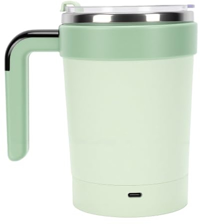 Fabater Tasse Auto-mélangeuse 380ml avec Couvercle Anse et Paille, Tasse à Température Affichée, Rechargeable 150mAh Mélange Magnétique Automatique pour Voyage thé café