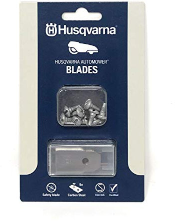Replacement blades, blades set, 9 original spare blades made of carbon, suitable for lawn mower robots by Husqvarna and Gardena