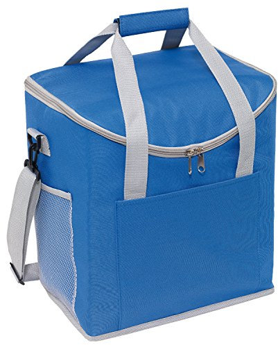 Unbekannte Kühltasche Blau - 2 seitliche Netzeinsteckfächer - 32 x 23 x 37 cm - Isoliert - Verstellbarer Gurt - Verstärkte Tragegriffe