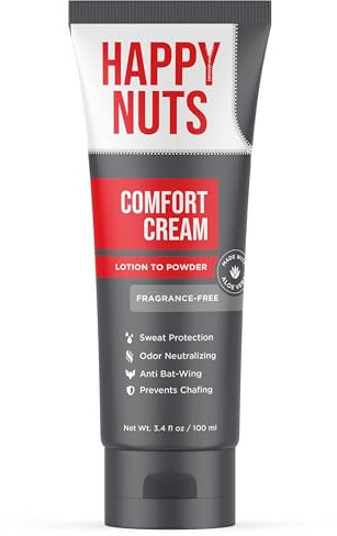 HAPPY NUTS Comfort Cream Deodorant for Men: Anti-Chafing Sweat Defense, Soothing, Odor Control, Aluminum-Free Men's Deodorant & Hygiene Products for Men's Private Parts