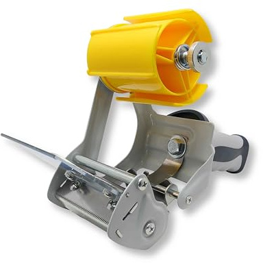 gws Packband Handabroller Professioneller Klebebandabroller mit stabilem Metallrahmen, Sicherheitsklinge & gummiertem ergonomischen Griff (4 Abroller - für Rollen bis 66 m x 75 mm)
