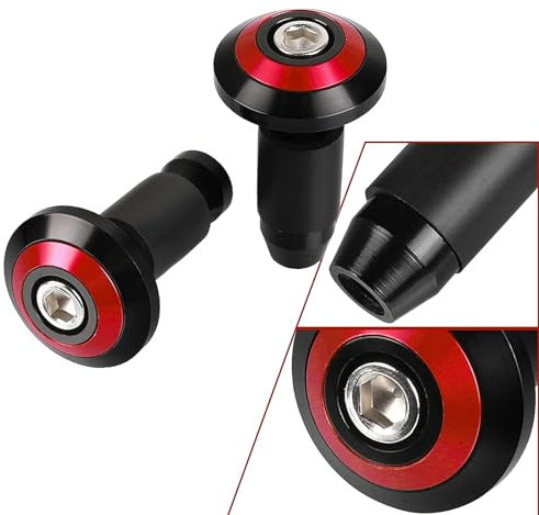 YIEBA 7/8 22 mm Accesorios para Motos Empuñaduras de Manillar Tapa de Barra de Manija Final Tapón para Yamaha （Rojo