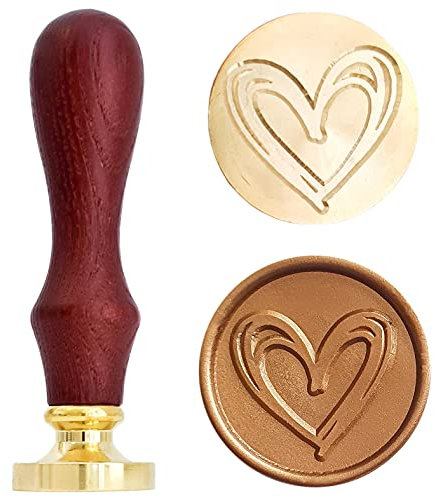 Premium Siegelstempel Hochzeit für detailgetreue Wachssiegel - Wachsstempel Hochzeit - Wachssiegel Stempel mit Scribble Herz für Hochzeitseinladungen