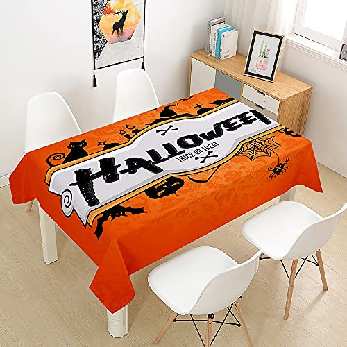 Morbuy Tischdecke Abwaschbar 3D Halloween Druck Tischtuch Rechteckig Tischwäsche Gartentischdecke Outdoor Tischdekoration Wasserdicht Polyester Pflegeleicht (60x60cm,Halloween 3)