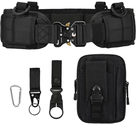 Luufan Taktiskt bälte säkerhet militär molle-bälte kraftigt justerbart med gratis rem för utomhusaktiviteter