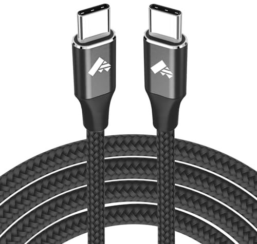 Cavo USB C USB C 1 Metri,60W Cavo Type-c to Type-c Ricarica Rapida USBC Caricatore Tipo C a USB-C Cavetto Nylon Cavi con iPhone 17 16 15 Pro Max Plus, iPad Air Pro,Samsung Galaxy S25 S24 S23, Pixel