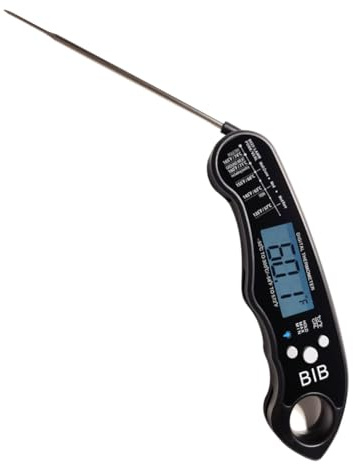 BIB Termometro digitale per carne, impermeabile, per cucina e esterno, lettura istantanea rapida, per cucinare e fare caramelle, grill, liquidi, manzo, tacchino