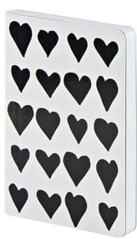 Nuuna Notizbuch A6 Bébé Sucré S - Coeur De La Nuit, vegan weiß | Dotted Journal | 2.5 mm Mini-Punktraster Grau | 176 nummerierte Seiten | 120 g Premium-Papier | made in Germany