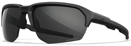 Wiley X JAKL Captivate Lunettes de soleil balistiques, lunettes de sécurité pour homme et femme, protection UV pour le tir et l'extérieur, monture noire mate, verres teintés gris, noir