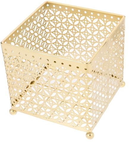 TOYZFRIENDY Organizador de Metal para Cápsulas de Café Cesta Hueca de Almacenamiento Compacto y Duradero para Encimera Soporte Práctico y Elegante para Bar de Café Color Dorado