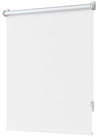TFSKY Verdunklungsrollo Klemmfix ohne Bohren Weiß B45 x H120 cm | Rollos für Fenster & Tür, Hitze- & Sonnenschutz, Thermorollo, Klemmrollo, Fensterrollo, ideal für Schlafzimmer, Mietwohnung