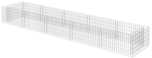 Gecheer Gabbione Letto Rialzato in Acciaio Zincato, struttura robusta e versatile per giardino, dimensioni 450x90x50 cm, ideale per aiuole, bordure e piante aromatiche