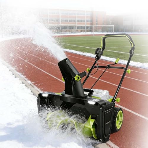 Pala Quitanieves Eléctrica, Soplador De Nieve Inalámbrico De Iones De Litio 40V, Distancia De Lanzamiento 25 Pies, Canal De Nieve Ajustable 180° para Limpieza Fácil De Entradas