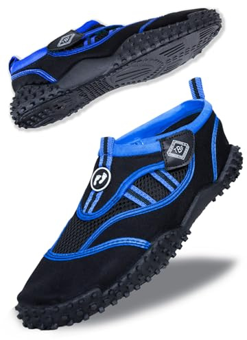Two Bare Feet Rockpool Aqua Shoes – Lightweight, Quick-Drying Water Shoes for Men, Women & Kids – Perfect for Beach, Pool, Water Sports, and Outdoor Activities (Blue (Rockpool), UK6