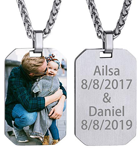 GOLDCHIC JEWELRY Collana Personalizzata Con Foto Etichetta Uomo Acciaio Inossidabile Ottagonale Piastrina Militare Per Rockstar