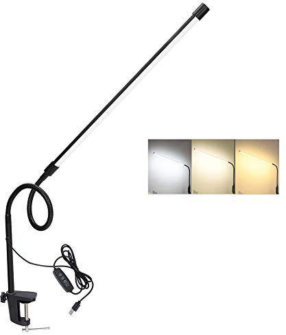YUYTE Tattoo LED Lampe, 3 Stufen Farbtemperatur 5 Helligkeit Leselampe, tragbare Salon Dimmbare Tischlampe, Augenschutz Schreibtischlampe für Semipermanente Make-up Tattoo Nail Art Lesen Arbeiten