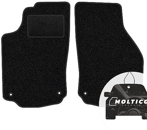 moto-MOLTICO Vorne Fußmatten Auto Velours Autoteppiche | Schwarz Automatten Set 2-teilig passend für Opel Corsa E 2015-2019