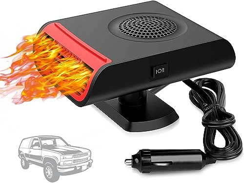 Showvigor 150W 12V Car Heater Defroster, 2-in-1 Portable Heater & 360° Windscreen Defogger, Plugs into Cigarette Lighter for Fast Demisting and Interior Heating