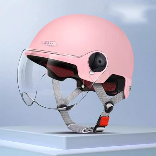 OZXDKJ Motorrad Halbhelme DOT/ECE-Zulassung, Offener Helme Herren Damen, Vintage Open Face Motorrad Helme, Mit Visier Motorradhelm, Motorrad Jethelme, Motorrad Helme Für Chopper Scooter,CC
