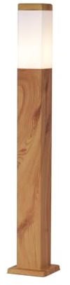 Qazqa Modern Outdoor Pole Bollard Light, Bollard lamp for Garden - malios - Brown, max. 15W, e27, 80cm, IP44, Rectangle