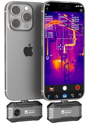 Caméra d'imagerie thermique pour iPhone 15/16 et Android Thermal Master P1 Caméra thermique infrarouge X³ Résolution IR 512 x 384, -20 ℃ à 600 ℃ Inspection domestique 15x Zoom PC Analyse (P1)