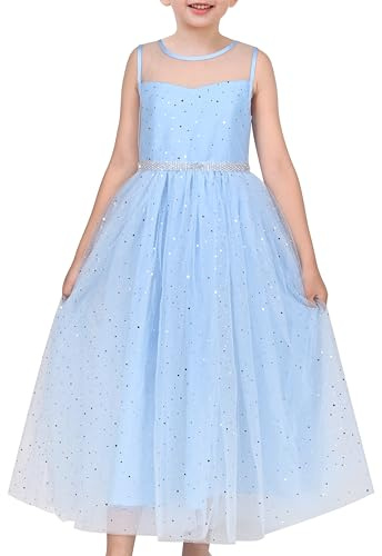 Sunny Fashion Robe Fille Fleur Dentelle Haut Dégradé Bordeaux Jupe sans Manches 6-14 Ans