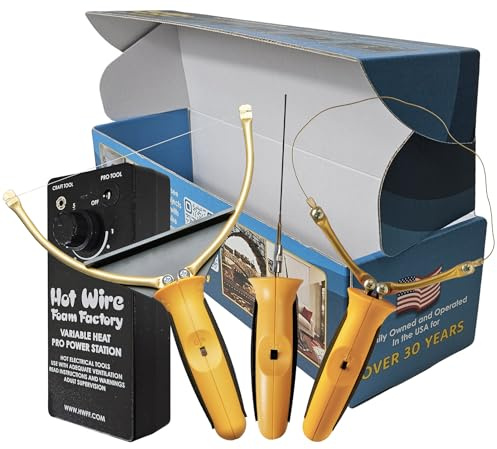 Hot Wire Foam Factory Pro Sculpting Tool, 3 Inch Hot Knife & Freehand Router Foam Cutting Kit | Cuts EPS Foam, XPS, Styrofoam, & Polystyrene | Made in the USA