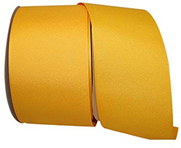 Reliant Ribbon Grosgrain Texture Ribbon, 3 Inch X 50 Yards, Yellow Gold
