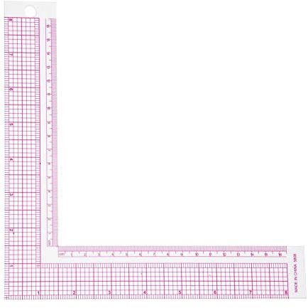 L-Square Sewing Ruler, Akozon Sewing Ruler​ Quilting Ruler Plastic L-Square Shape Ruler French Curve Sewing Measure Professional Tailor Craft Tool(5808)