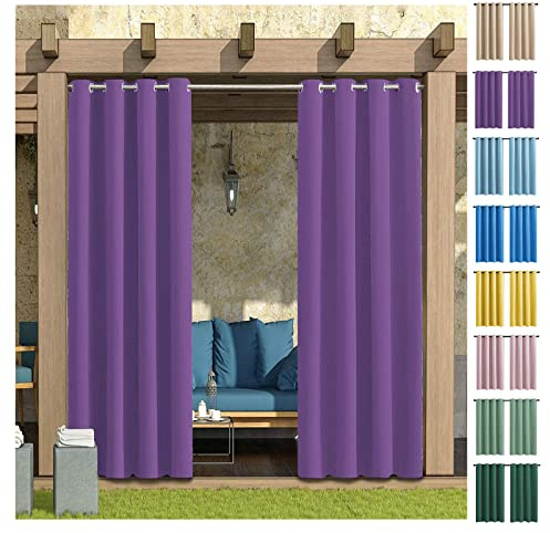 AEREY Tenda oscurante con occhielli, di alta qualità, protezione dal freddo, per soggiorno, camera da letto, cucina, 90 x 140 cm, viola