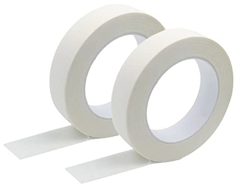 Zellykool Beige White Masking Tape, 1 Inch x 55 Yards, 2 Rolls