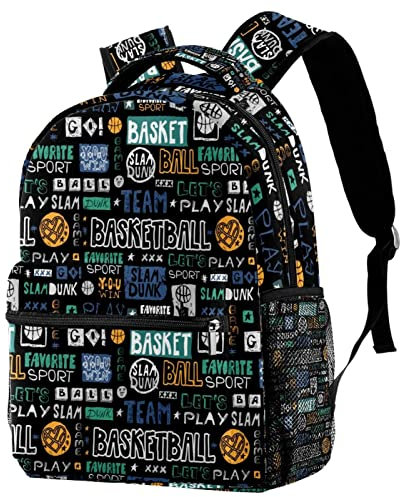 VAPOKF Rucksack, Schultasche, Reisen, lässig, Tagesrucksack für Damen, Teenager, Mädchen, Jungen, Skizze, Basketball, multi, 29.4x20x40cm/11.5x8x16 in