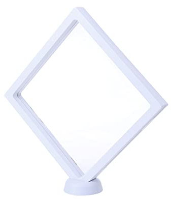 IWOWHERO Boîte Affichage Bijou Flottante Transparente Blanche Avec Membrane Pe Cadre Exposant Médailles De Monnaie Et Bijoux