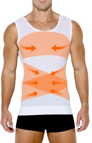 Casey Kevin Compressione Uomo Shapewear Canotta Contenitiva Snellente Intimo Modellante Dimagrante Fascia Pancia Sportivo Fitness Canottiera Canottiere Intimo Elasticizzato