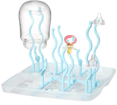 Imtrub Abtropfgestell für Babyflaschen,Abtropfgestell für Babyflaschen,Trockenständer Babyflaschen mit Abtropfschale,Flaschenhalter Baby zum Trocknen von Babyflaschensaugern,Abtropfgestell Flaschen