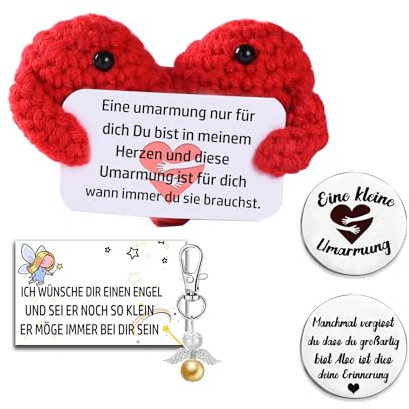 MKISHINE Pocket Hug Positive Geschenk,kleine Umarmung Glücksbringer Mutmacher Geschenk Gute Besserung Geschenke für Prüfung Beste Freundin Kollegen Frau Männer Motivationsgeschenke (Umarmung)