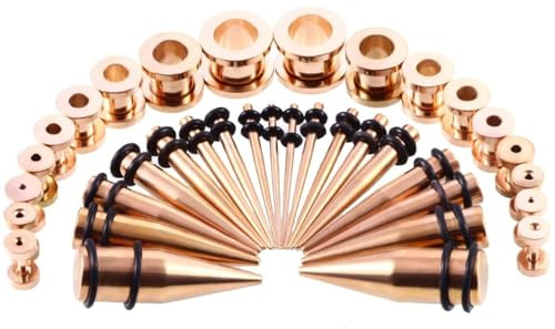 Calefee Ohr Expander 1,6mm-10mm, Edelstahl Ohr Plug Taper And Tunnels Set Ohr Piercing für Herren Piercing-Schmuck 36 Stücke