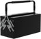 DURHAND Boite à outils métallique - coffret à outils - caisse à outils 3 niveaux 5 plateaux rétractables - tôle acier noir