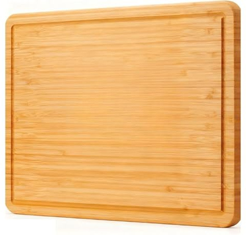 Unibos | 2-in-1 Extra-Large Wooden Chopping Board & Serving Tray, 44x30x2cm, Eco-Friendly, Multi-Purpose Bamboo Cutting Serving Board with Juice Groove for Carving Meat, Vegetables, Cheese & Bread