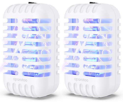 Insektenvernichter, 2Pack Mückenschutz Elektrischer, 1000V Insektenvernichter Mückenschutz Steckdose UV-Insektenfalle Fliegenfalle, Elektrisch Insekten Mückenfalle Innen für Fliegen, Mücken, Motten