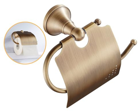Antiguo Portarrollos de Dorado de Papel Higiénico para Baño
