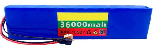 60V Batería De Iones De Litio De Alta Potencia 36Ah 16S2P Baterías De Patinetes Eléctrico Baterías De Iones De Litio Impermeables Incluye Cargador XT60
