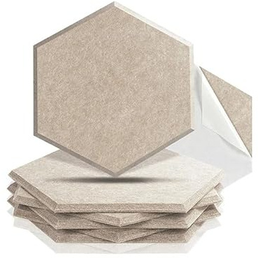 Akustisk skumpanel, 6 st 3D självhäftande ljudabsorberande akustiska paneler for inspelning ljudisolerande isolering(1.0cm Super Density,Small)