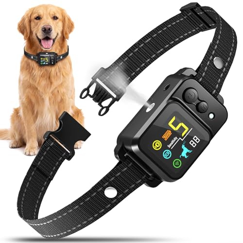 Humane No Shock Dog Bark Collar with Spray | Anti Barking Training Collar, 5 Safe Modes & 5 Levels | Rechargeable Waterproof for S/M/L Dogs (8-110 lbs) (Citronella Spray Not Included)