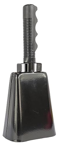 Event Dekor Zylinderständer Kuhglocke mit Metall Kuhglocken, Geräuschmacher, kupferfarben, große Hand Kuhglocke, Alarm, Jubelglocke für Sport, Schule, Spiele, Veranstaltungen, Bauernhof (A, One Size)