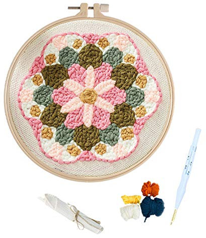 Yolovie Stick-Kits Handgemachte Nadelspitzen-Set-Kits für DIY Punch Needle Starter Kit Anfänger Erwachsene Kinder (DJS)